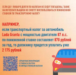 ЕСЛИ ДОТ ЯНВАРЯ ДОЛГИ ПО НАЛОГАМ НЕ БУДУТ ПОГАШЕНЫ, ТАКИЕ НАЛОГОПЛАТЕЛЬЩИКИ НЕ СМОГУТ ВОСПОЛЬЗОВАТЬСЯ ПОНИЖЕННОИ СТАВКОЙ ПО ТРАНСПОРТНОМУ НАЛОГУ